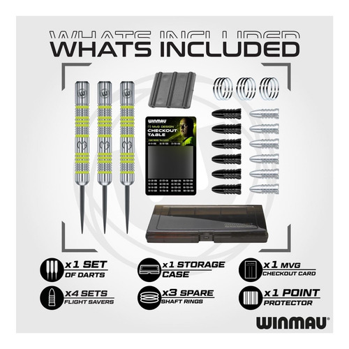 Winmau Michael Van Gerwen Mvg Steeltip Gift Set Juego De De Punta De Acero.