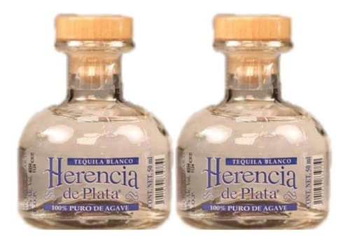Pack De 2 Tequila Herencia De Plata Blanco Mini 50 Ml
