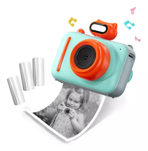 Cámara de impresión instantánea para niños, cámara infantil fácil de usar  con papel de impresión, cámara digital de video selfie con pantalla a color