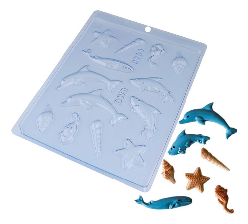 Kit Formas Chocolate Cauda De Sereia + Fundo Do Mar