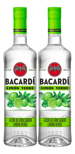 Pack De 2 Ron Bacardi Limón Verde 750 Ml