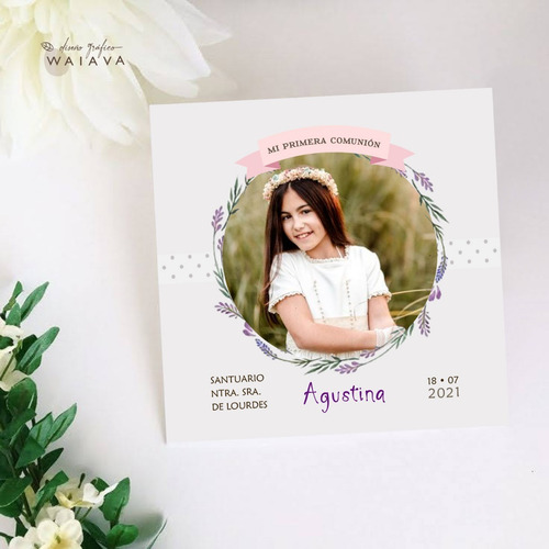 Imagen 6 de 10 de Estampas Nenas Primera Comunión 10 X 10cm Con Foto X 2u