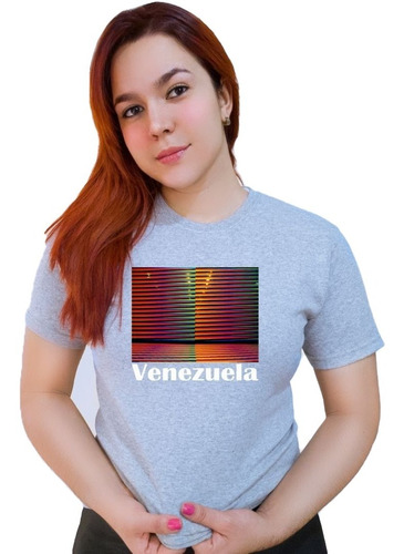 Polera Dama Estampada 100%algodon Aeropuerto Venezuela