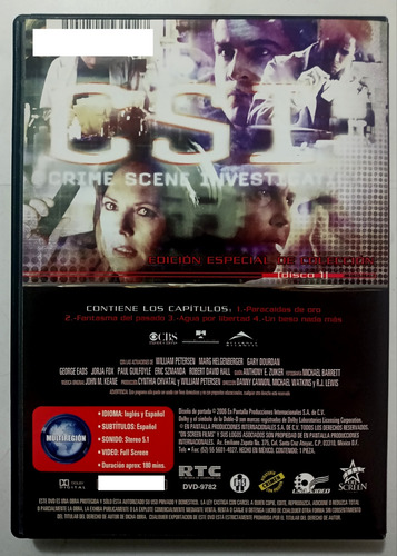 Csi Las Vegas Capitulos 1-4 Primera Temporada Disco 1 Dvd (Usado)