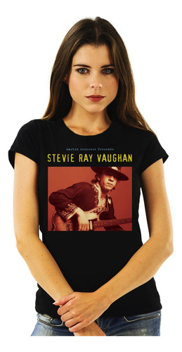 Polera Mujer Stevie Ray Vaughan Scorsese Rock Impresión Dire