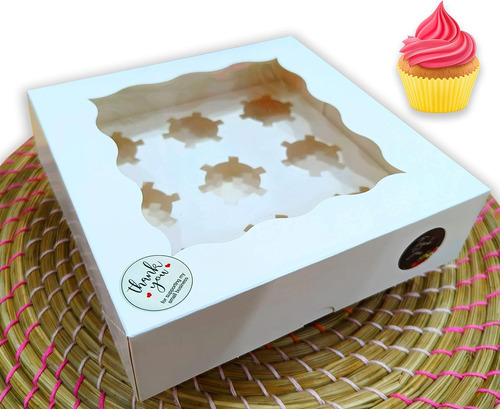 Mini Cajas Para Cupcakes; Cajas De Mini Cupcakes Con Capacid