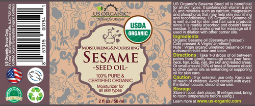 Aceite De Semillas De Sésamo Us Organic, Sin Tostar, Sin Ref
