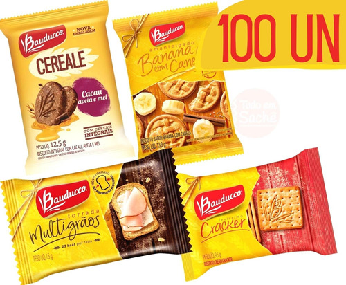 Biscoitos Bauducco Sache Torrada Cereale Banana Cracker 100u