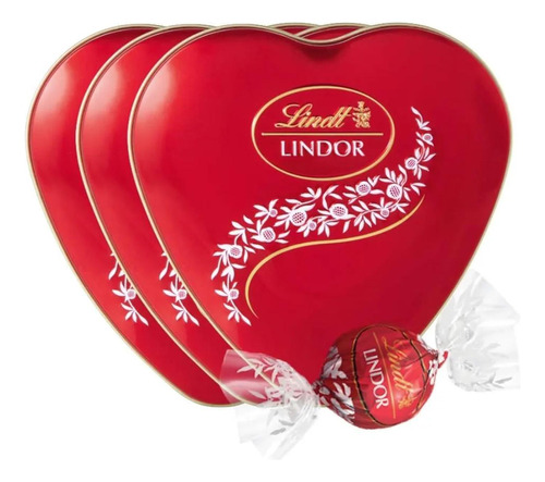 Chocolate Lindor Ao Leite Heart Lindt 50g (3 Unidades)