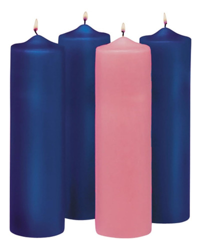 Pillar Wax - Vela De Adviento De Temporada De Navidad, Azul 