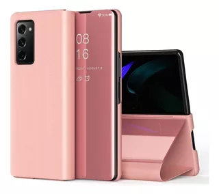 Funda Clear View Stand Para Samsung A14 5g Ultra Rosa