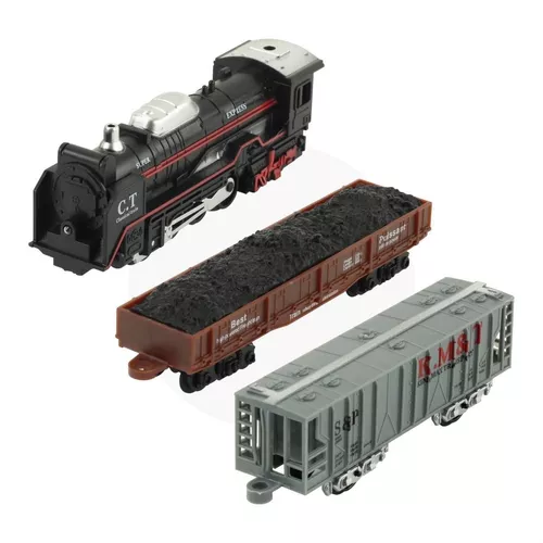 Ferrorama Trem Clássico Super Trilhos Locomotiva Com Luz E Som 45 Pçs