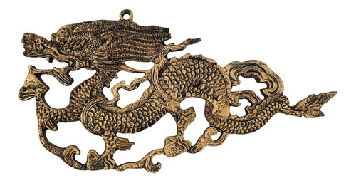 Dragão Chinês Oriental Parede Dourado Decorativo Resina