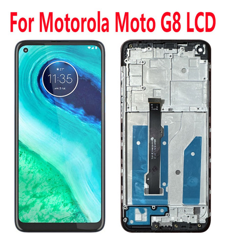 Tela Lcd Com Moldura Para Motorola Moto G8 Xt2045-1
