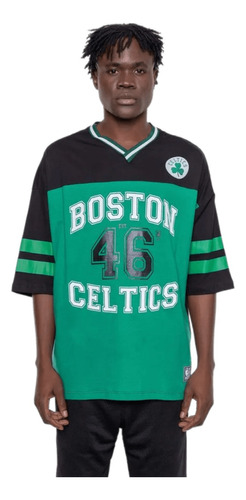Camiseta Nba Football Boston Celtics Preta E Verde Oversize