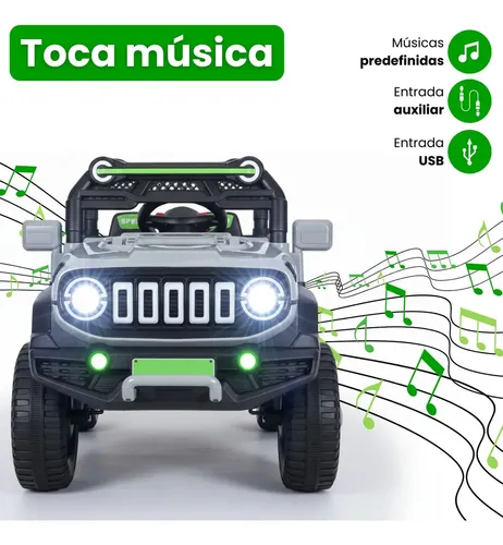 Carrinho Eletrico Infantil Mini Carro Brinquedo Passeio Cinza
