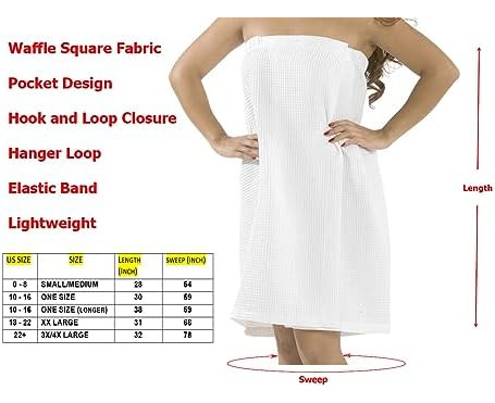 By Lora Vestido De Toalla Para Mujer Con Cierre Ajustable Wa