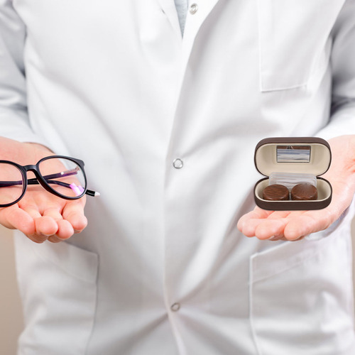 1 Juego De Prácticos Recipientes Para Lentes De Contacto Par