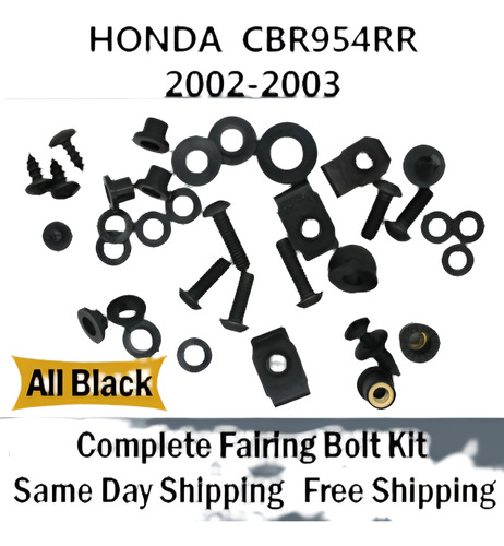 Completo Carenado Negro Perno Kit Tornillo Para Honda 2002 2