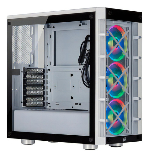 Gabinete Corsair Icue Crystal 465x Rgb Vidrio Templado Semitorre Blanco