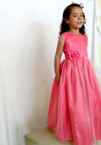 Vestido Largo Color Coral Para Elegante | Envío gratis