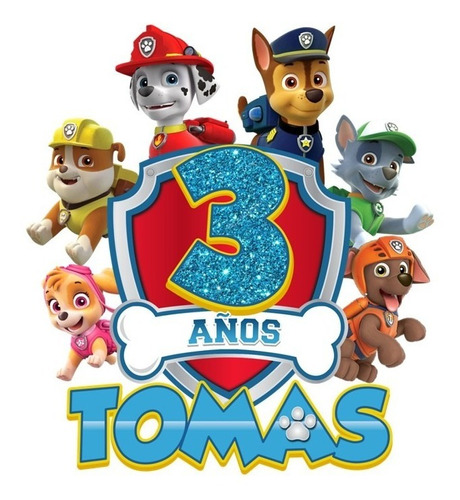 Paw Patrol Cake Topper Para Pastel Adorno Imprimible