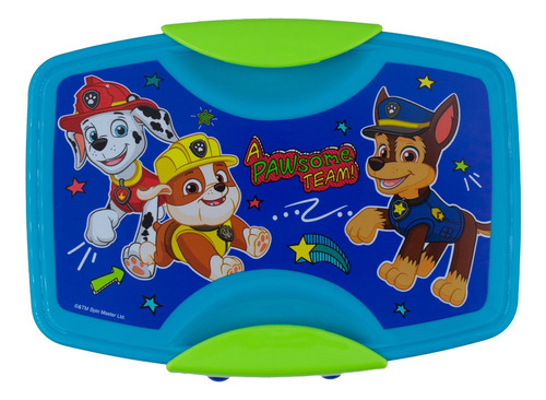 Contenedor Infantil Paw Patrol Lunch Cubiertos Incluidos Color Verde