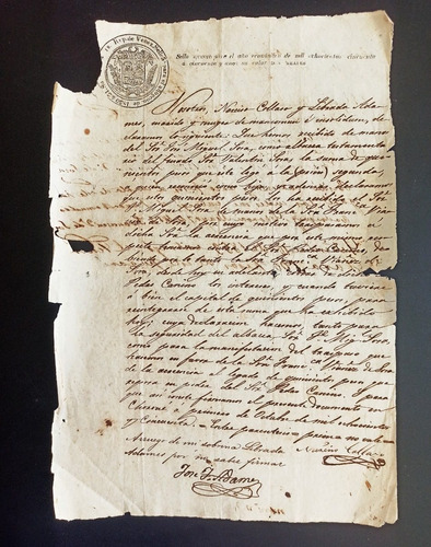 Antiguo Documento Oficial 1850 Herencia De La Independencia!