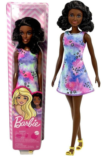 Boneca Barbie Menina Morena Negra Vestido Tie Dye Original