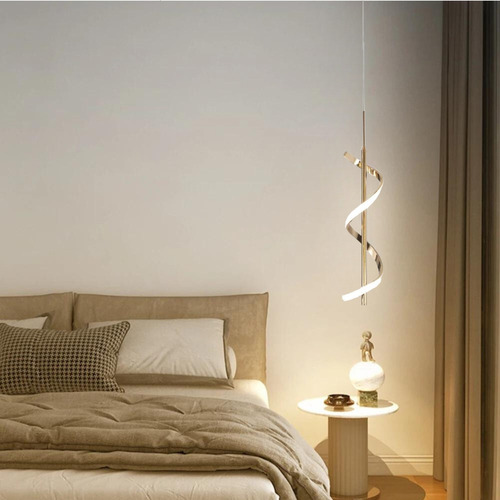Lámpara Led En Espiral De Adn Moderna Y Lujosa, Color Dorado