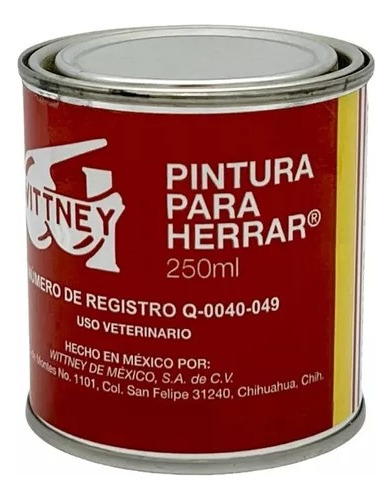 Tarro Pintura Para Herrar Wittney 250 Ml Para Ganado