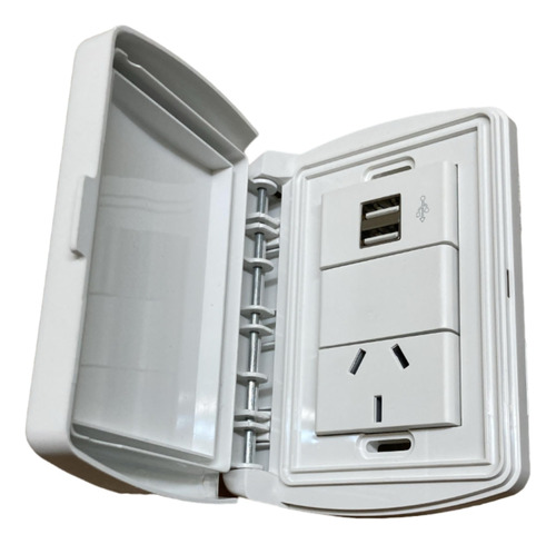 Tapa Capsulada Exterior Rigida + Usb Doble + 1 Toma 10a