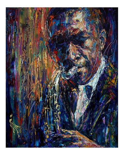 Poster Arte John Coltrane Jazz Sax 30x40cm Plastificado
