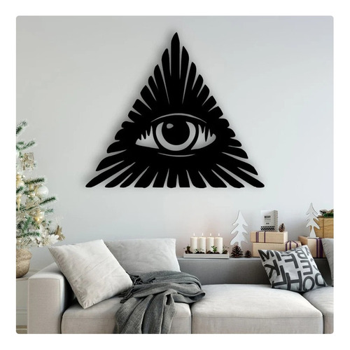 Cuadro Decorativo Ojo Piramide Illuminati Grande En Madera