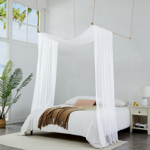 Warm Home Designs Cortinas Blancas Para Toldo De Cama De 55