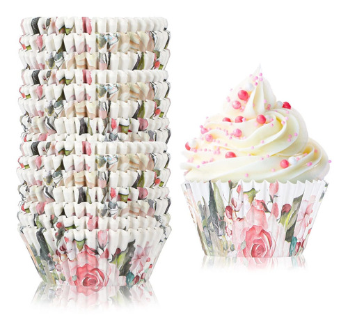 300 Forros Florales Para Cupcakes, Envolturas Florales Para 