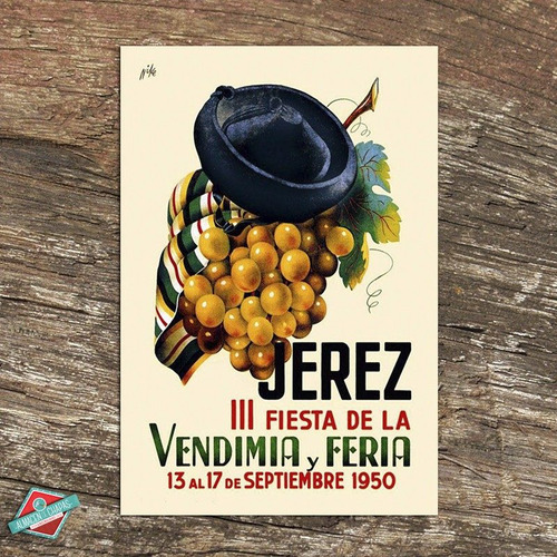 Cartel Retro Vintage - Vinos Jerez