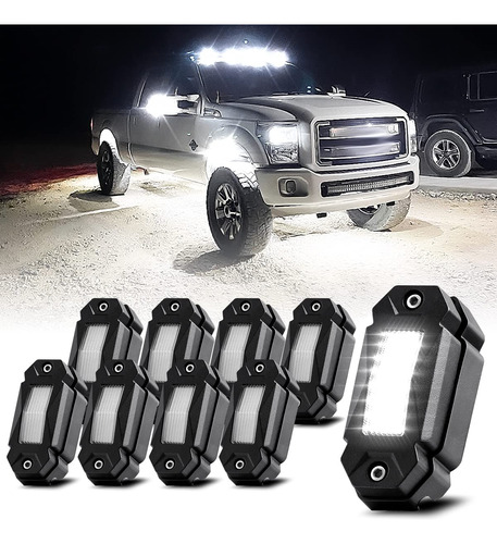 Lednenon Led R2 Pure White Rock Lights 8pods 6000k Super Bri