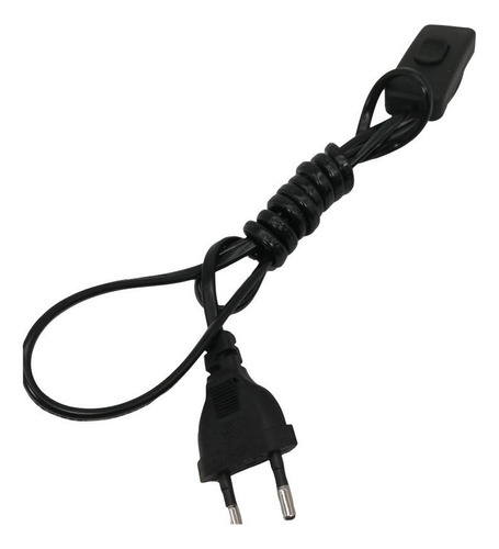 Pack 10 Cables Lamp Negro 1.7mts Con Interruptor Y Enchufe 