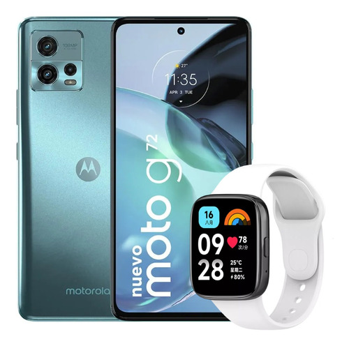 Motorola Moto G72 128gb/6gb Ram Az + Redmi Watch 3 Active Wh