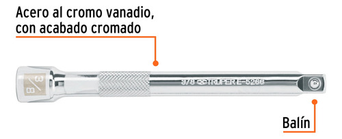 Extensión De 6¨ Para Matraca Cuadro 3/8¨ Truper 13916