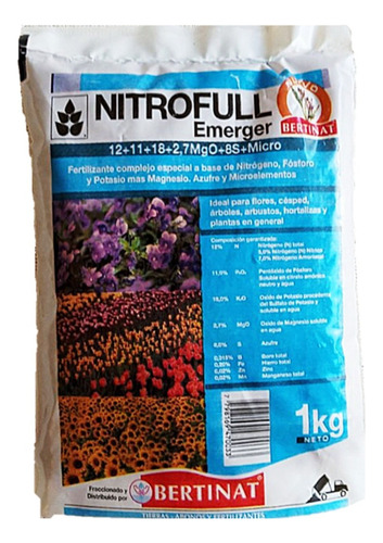 Nitrofosca Azul Fertilizante Césped Plantas Bertinat 500 Gr