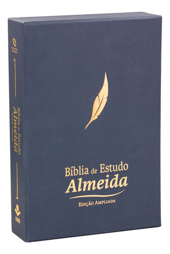 Bíblia De Estudo Almeida Edição Ampliada Naa Capa Luxo Azul