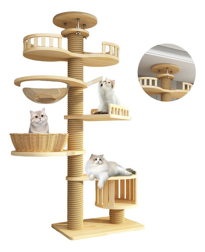Torre Árbol Rascador Para Gato Varios Niveles Casas2.2-2.8m