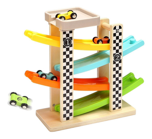 Brinquedo Pista Corrida Zig Zag Linha Madeira Estrela Baby
