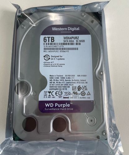 Disco Duro Western Digital 6tb Sata 3.5'' Dvr Cctv Purple