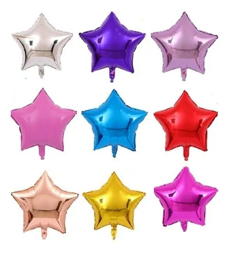 40 Globos Metalicos Estrellas De 4 Pulgadas 10 Cm Colores