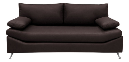 Sillon Sofa 2 Cuerpos Premium En Ecocuero Patas Cromadas