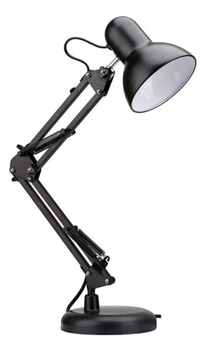 Lampara De Mesa Escritorio Brazo Flexible Metal Color De La Pantalla Negra