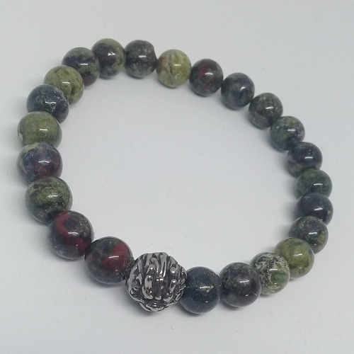 Pulsera Piedras Naturales Sangre De Dragón Acero 8 Mms 